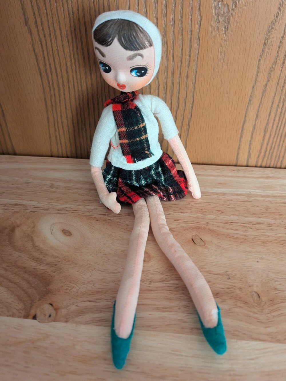 Original 1950s Stockinette Big Eye Mod Possible Doll-Japan VTG 12"